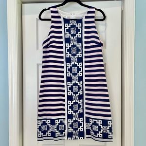NWOT Britt Ryan Greek Key and Stripe Dress